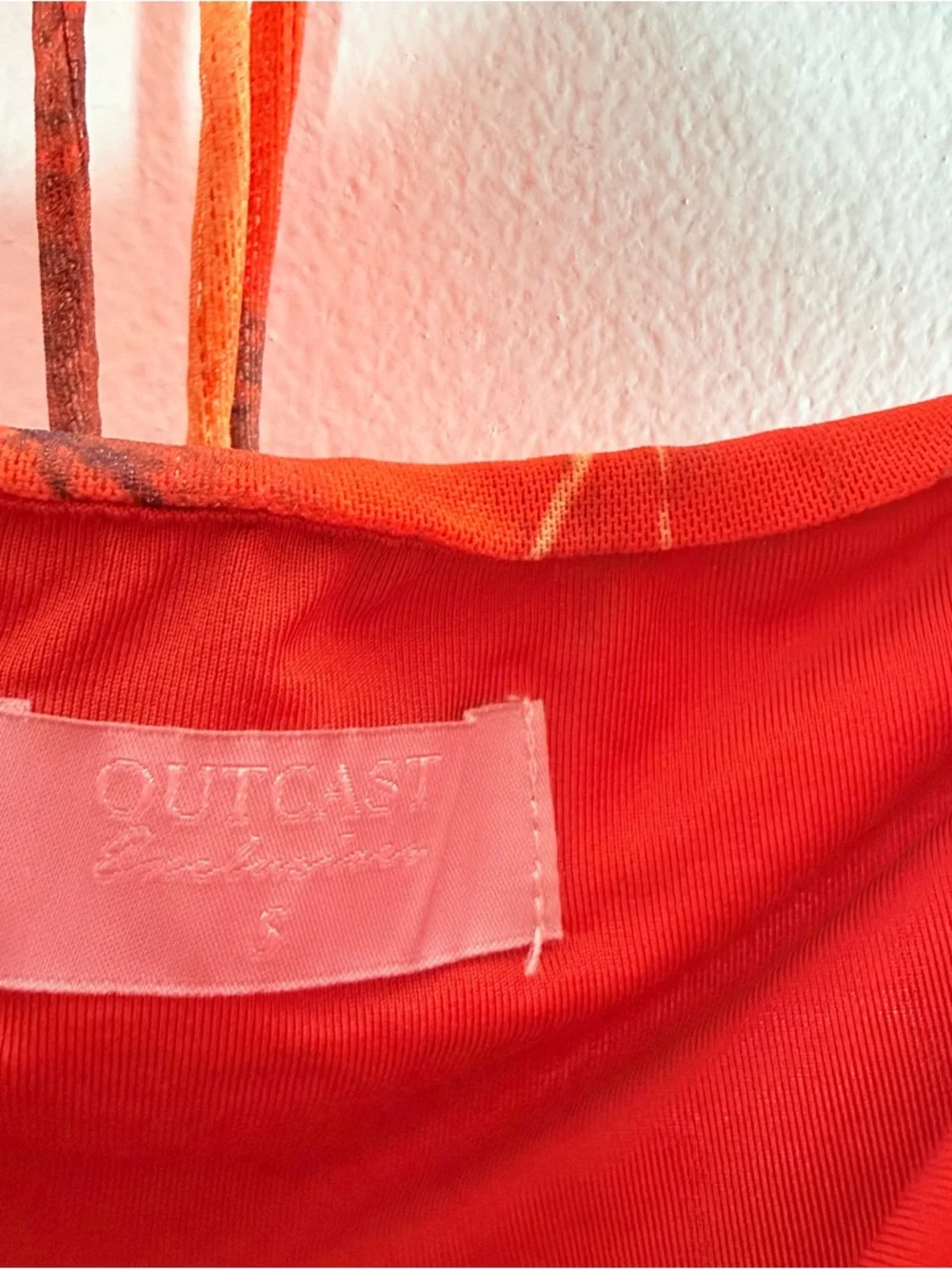 Outcast Exclusive Orange Red Butterfly Cut Out Ring Halter Mini Dress Small